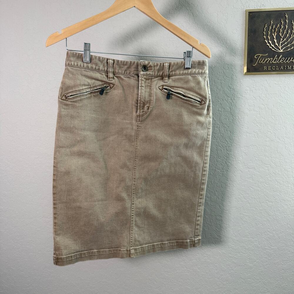 Women's Lauren Jeans‎ Company Tan Denim Pencil Skirt with Pockets Size 4 - Picture 9 of 9